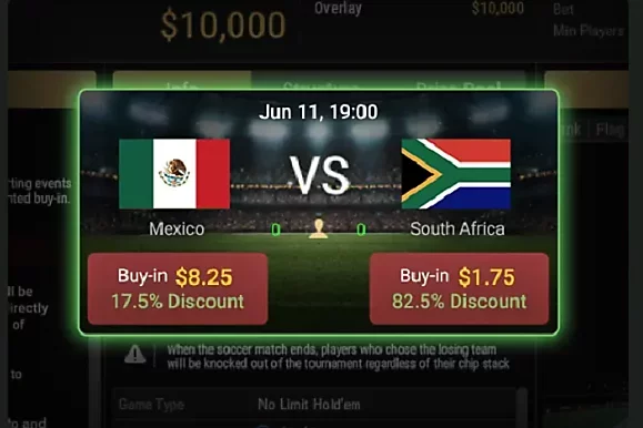 Salas de Poker: acerte o resultado de um jogo da Copa do Mundo e ganhe desconto no buy-in
