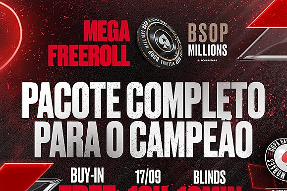 Freeroll da Copa Rafa Moraes com pacote para o BSOP Millions é amanhã