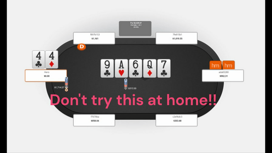 Overbet river com um par pequeno é um cooler padrão