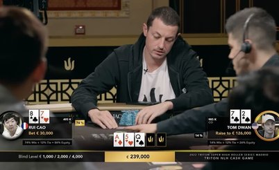 Triton cash: Tom Dwan joga pote gigante com 72o