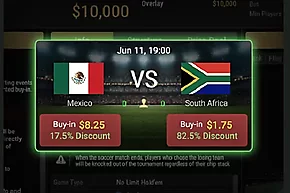 Salas de Poker: acerte o resultado de um jogo da Copa do Mundo e ganhe desconto no buy-in
