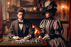 Evening Star, 1900: o Sr. Jobson e a Sra. Jobson jogando poker